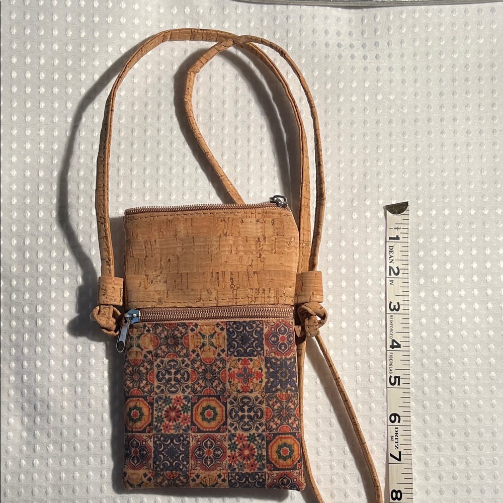 Stylish Cork Crossbody Bag with Portuguese tile pattern